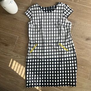 Navy and white business dress